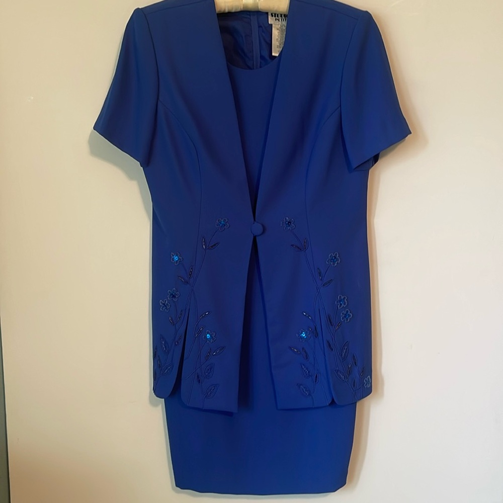 NWOT STUDIO 1 Beautifully Detailed Royal Blue Dress